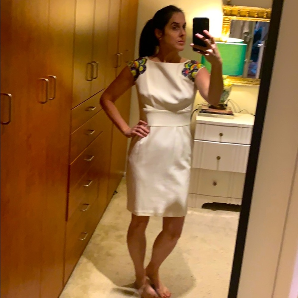 Trina Turk white and sequin dress